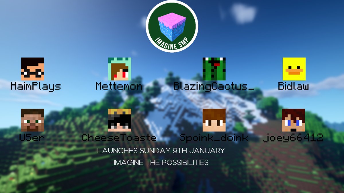 Bidlaw2's tweet photo. Hey! We have a new SMP launching on Sunday, come join me at 2PM GMT to get this started! Also check out all of these amazing people! https://t.co/NbvjTP5HFN