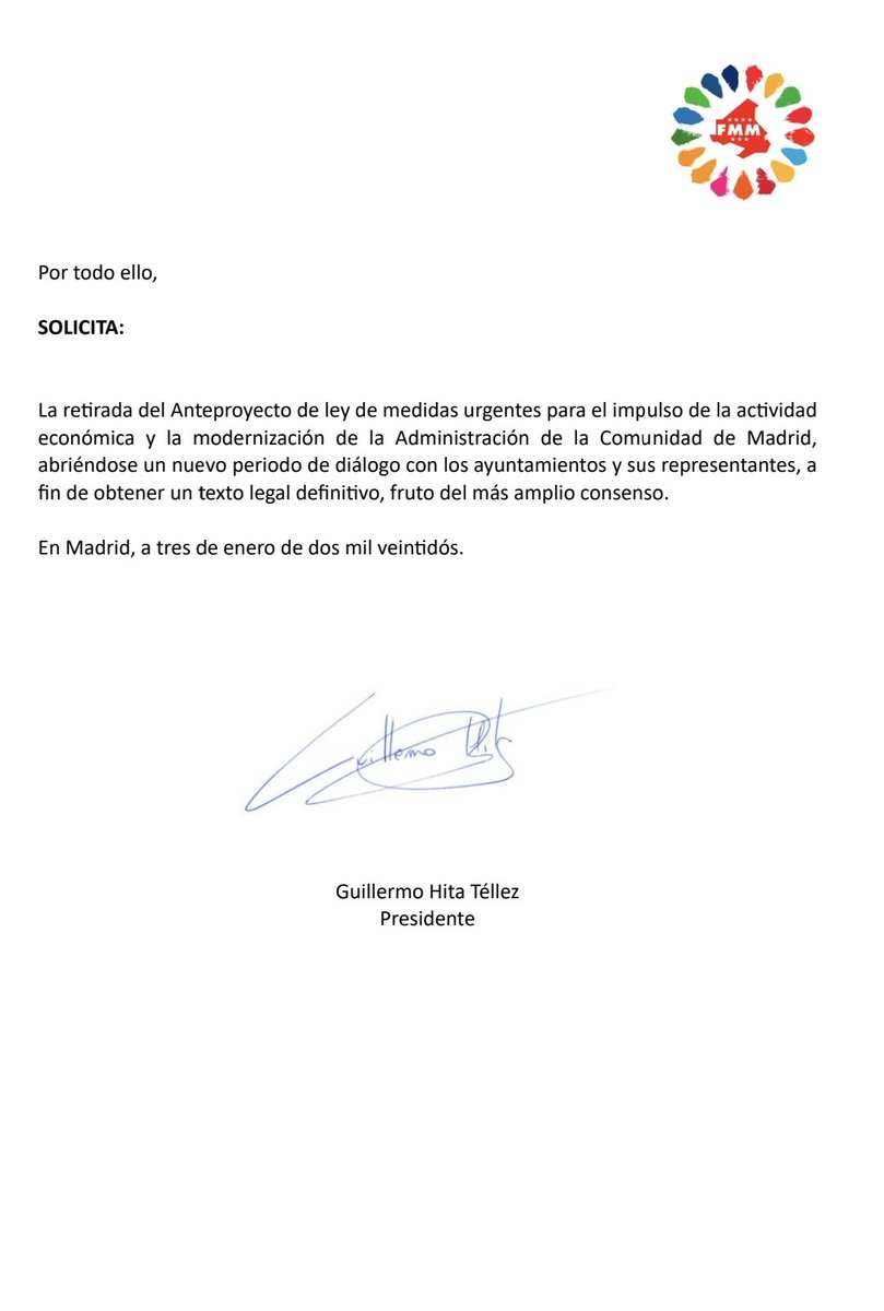 Desde la <a href="/FedMMadrid/">FMM</a> hemos pedido en el plazo de alegaciones la retirada de la llamada "Ley Omnibus".
La Ley modifica otras casi 40 Leyes y Decretos con alto contenido municipalista y no se ha tenido en cuenta a los ayuntamientos, dándonos ahora sólo 10 días para alegaciones.