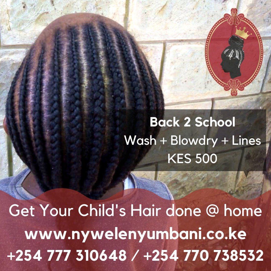 NyweleN's tweet photo. BackToSchool has never been this easy! Get plugged to do your child's hair with our Mwanafunzi Package. Browse more styles on https://t.co/lGDzWaXDxl 

Nywele Nyumbani, bringing beauty home. https://t.co/cVl9meQd0q
