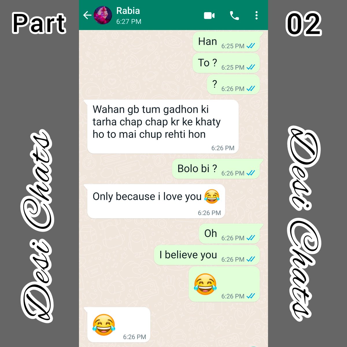 desichats1's tweet photo. Rabi &amp; Awais Chat Part-02 | Funny Chat | #DesiChats https://t.co/7dB3VIKYgH