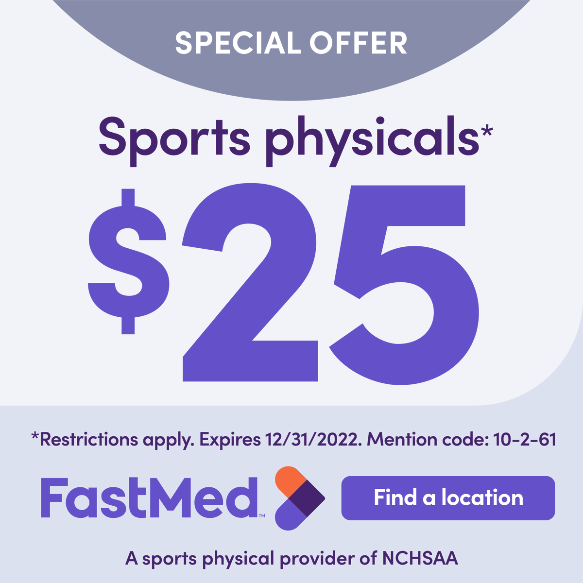 Student-Athletes MUST have a current phsyical on file to practice or tryout for Spring Sports! Spring Sports start Feb. 14! If you can't make it to your primary care doctor, visit NCHSAA partner <a href="/FastMedClinics/">FastMed Urgent Care</a>! bit.ly/2ZNEpDY #NCHSAA