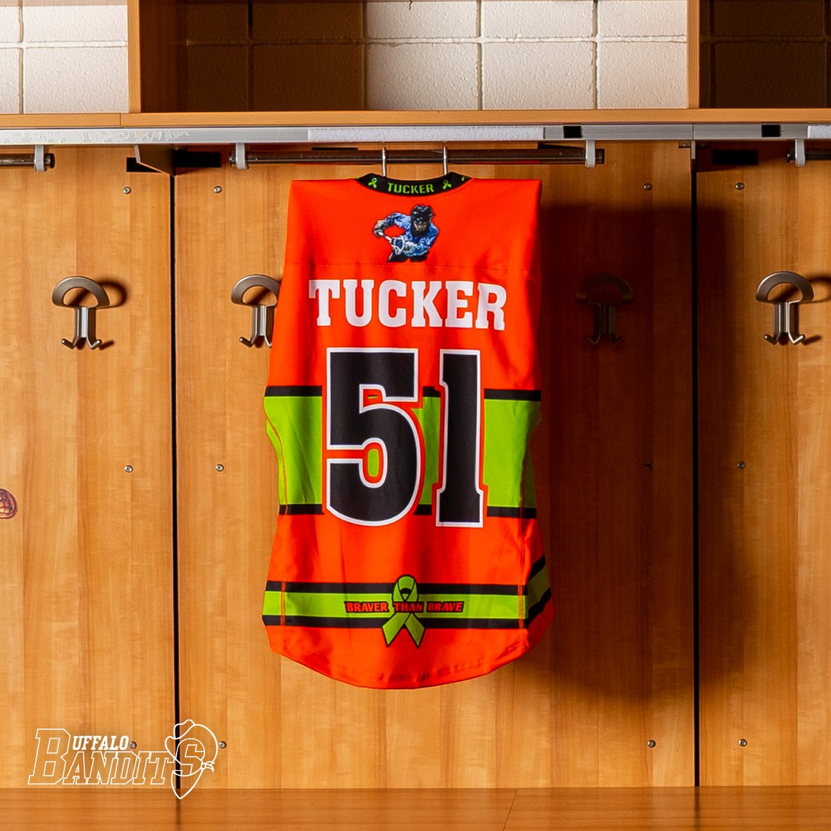 NLLBandits's tweet photo. This Saturday, we all play for Tucker.  

Bidding is open now for our special Tucker Out Lymphoma Night jerseys: https://t.co/Xs7RQlhiLi https://t.co/DeLqNwxtcC