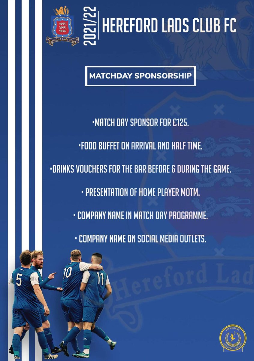 HfdLadsClubFc's tweet photo. MATCH DAY SPONSOR WANTED‼️

This Saturday we are searching for a Match Day sponsor ahead of our clash with @RWBTFC 🤝

If you’re interested in sponsoring please message us or Danny Moon on 07557 128790 alternatively email him dmoon1982@hotmail.co.uk 📥

#WeAreLadsClub🦁 https://t.co/KAY5CP0hKP