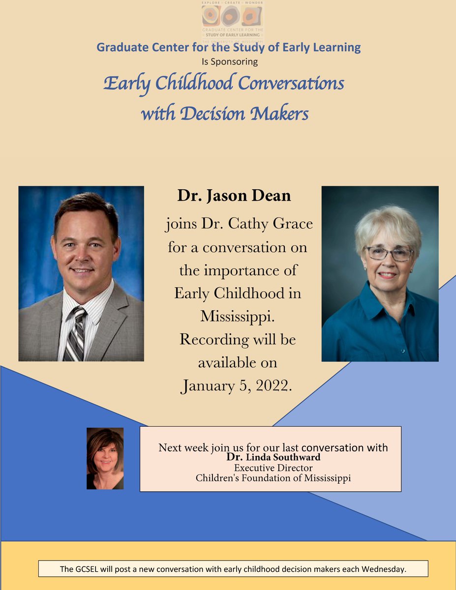 UM_GCSEL's tweet photo. Early Childhood Conversations with Decision Makers will feature Dr. Jason Dean on Wednesday, January 5 https://t.co/r2C7vN76yj