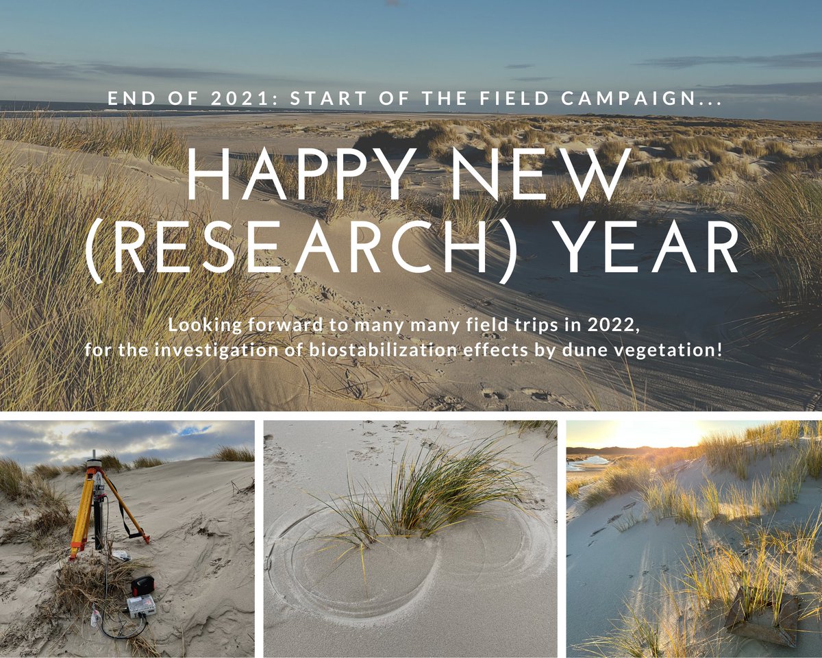 I wish you all a happy & healthy new year! 🎉 In 2022 we will investigate the biostabilization effect of #dune vegetation in the light of #ecosystemservices for #coastalprotection. I look forward to giving you an insight into our field & lab work on our monthly trips @GuteKueste