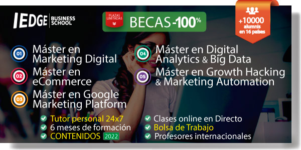 IEDGE's tweet photo. 🎯 Nueva convocatoria de BECAS -100% en el Máster en Marketing Digital, Máster en Growth Hacking &amp; Marketing Automation, Máster en eCommerce, Máster en Google Marketing Platform y Máster en Digital Analytics &amp; Big Data.
ℹ️ https://t.co/PTBSaiHtBf https://t.co/FyfmdOeXSC