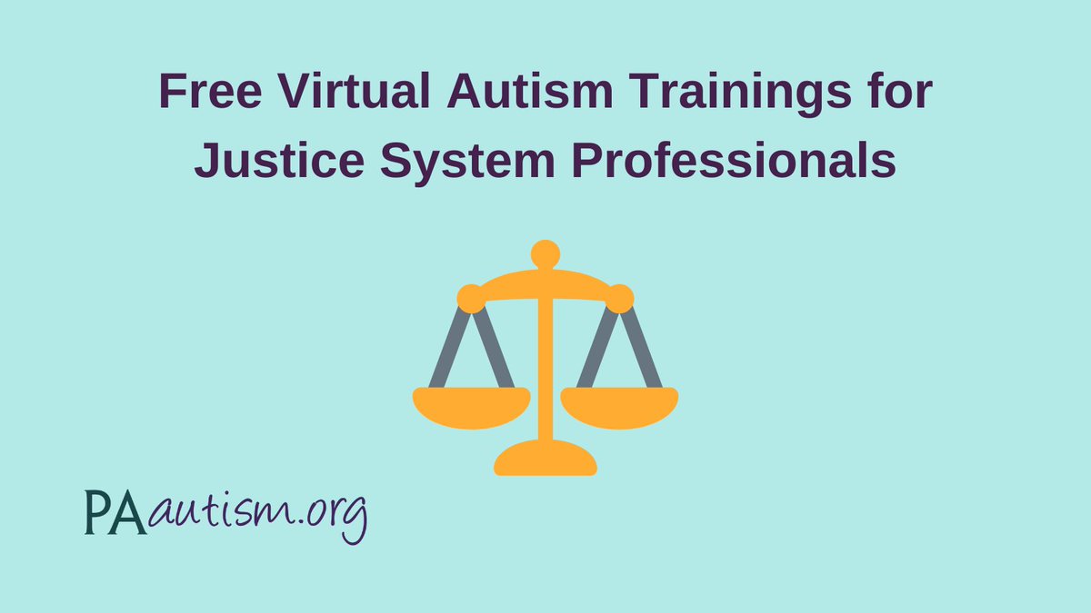 ASERT_PAautism's tweet photo. Since 2014, ASERT has trained #JusticeSystem Professionals in an effort to increase knowledge & awareness of #ASD. ⚖️ 👮♂️👩⚖️
ASERT offers free trainings & resources📝
👉 Learn more or request a training: https://t.co/VZVk306Qxg
#Autism #ASDTraining #AutismTraining #Justice https://t.co/Hdolfbaj3V