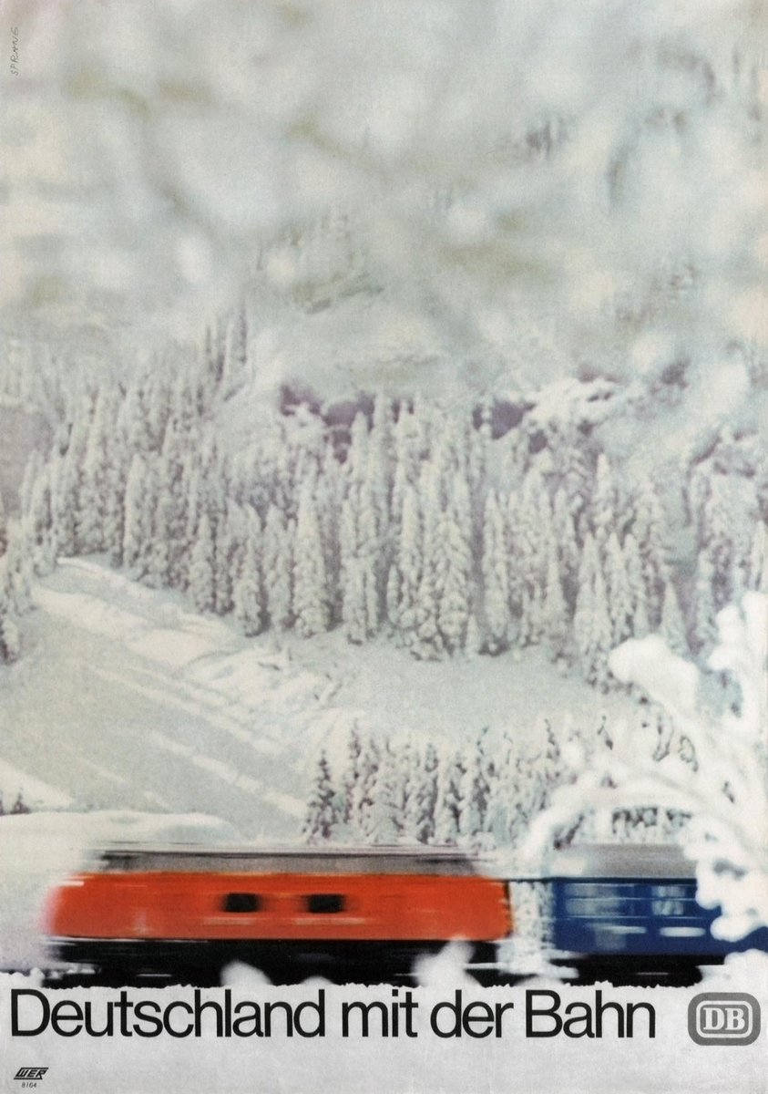 bundesbahn's tweet photo. Das Bundesbahn-Werbeamt präsentiert: Unser Plakat für die KW 1 https://t.co/lNgOeuecWT