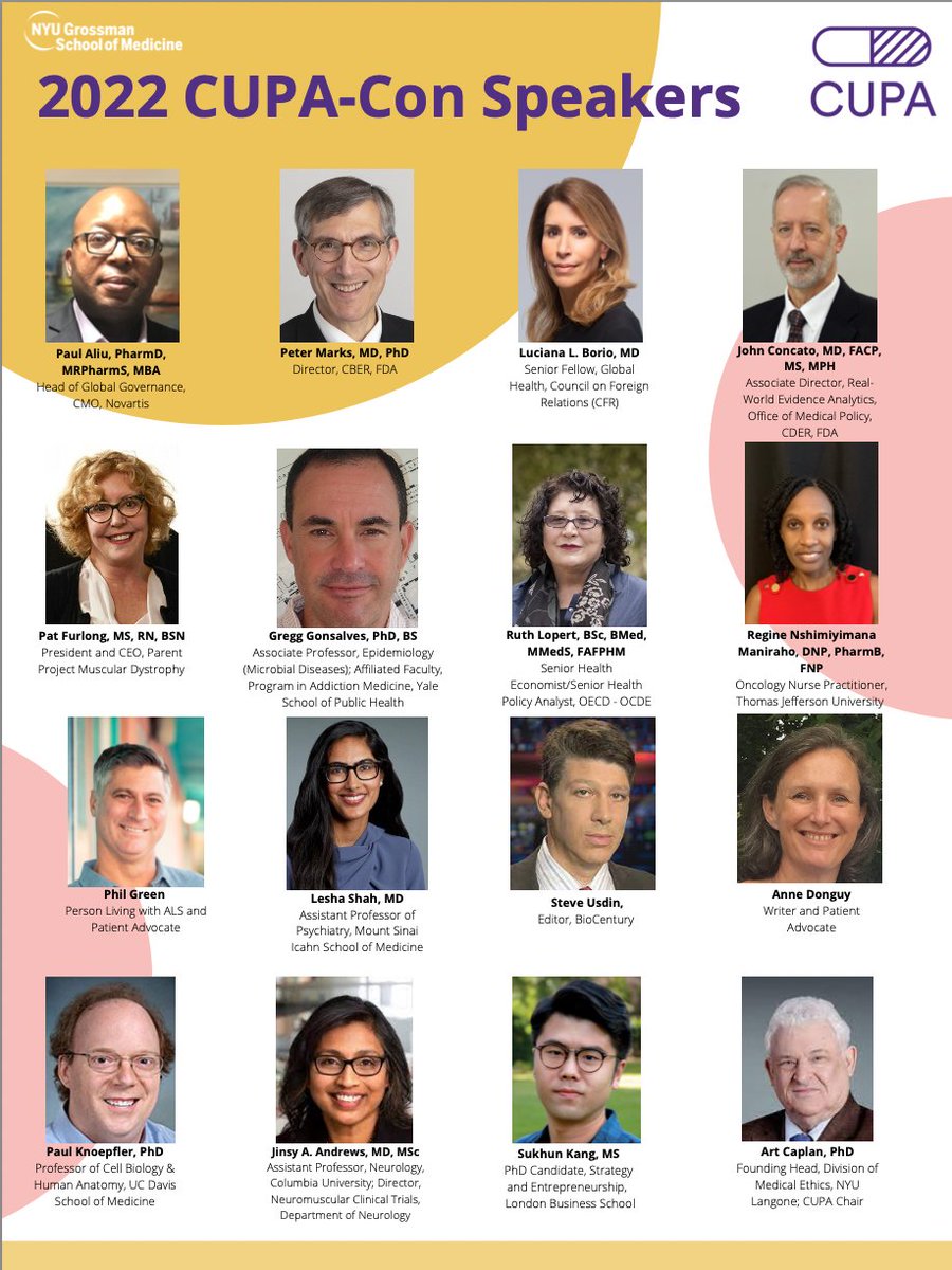ABatemanHouse's tweet photo. During a global pandemic is an EXCELLENT time to learn about ethical issues related to non-trial preapproval access/ #CompassionateUse/#ExpandedAccess! The 2022 CUPA-Con is 1/24, has a great line-up, &amp; is virtual! Get info &amp; register: https://t.co/QgETmQgm88
Limited free tix https://t.co/HKNphkJJH7