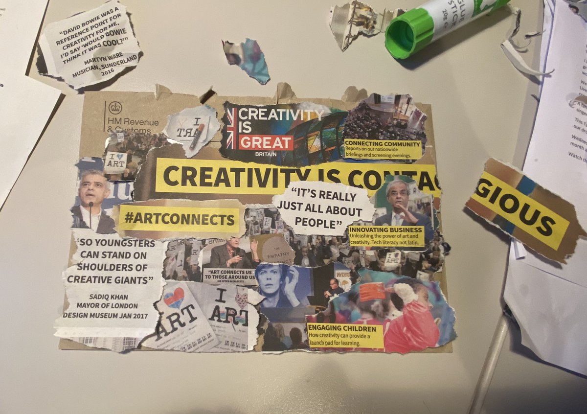 NickCorston's tweet photo. Day 3: #TheJanuaryChallenge
‘What does the word connected mean to you?’
“ART is what we call it when what we do CONNECTS us”
A collage from an old newspaper on an envelope I’ve been dreading opening
#ARTCONNECTS19 to #IGNITE22🔥 https://t.co/u6jv4LVimv