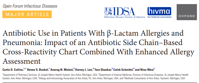SIDPharm's tweet photo. 🔥🔥 Hot off of the #OFID presses! Check out this new #antibioticallergy paper from SIDP member @not_that_CDC and colleagues! #delabelallergies #stewardship

Available at: https://t.co/24GDNWI6cQ https://t.co/OxZgGjVMXX