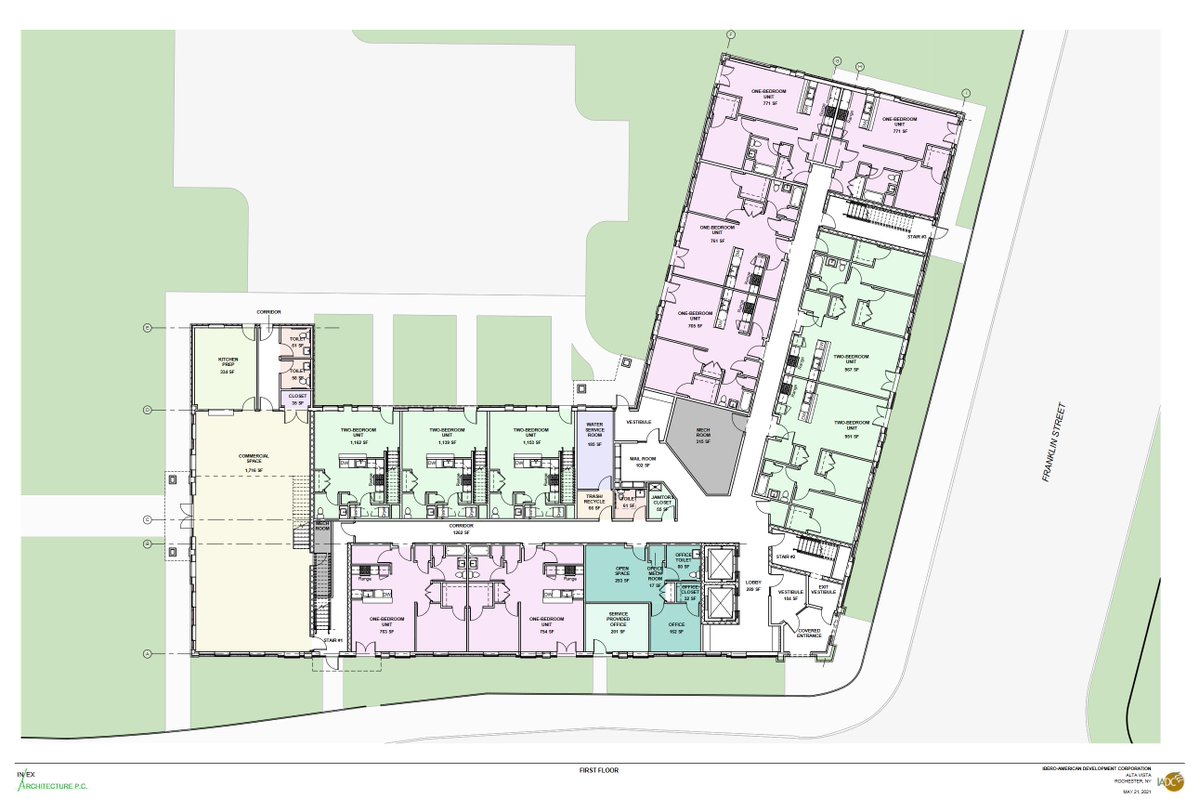 rocdevnews's tweet photo. 6 story, 14,800 sqft mixed used building proposed for site adjacent to St. Joseph's Park in downtown Rochester. Would include 76 dwelling units and 2,810 sqft of commercial space.

Floor plans/rendering: https://t.co/f0wKeTzcKv

Site plans: https://t.co/QXh2Og3U0u https://t.co/AVZbGihPUZ