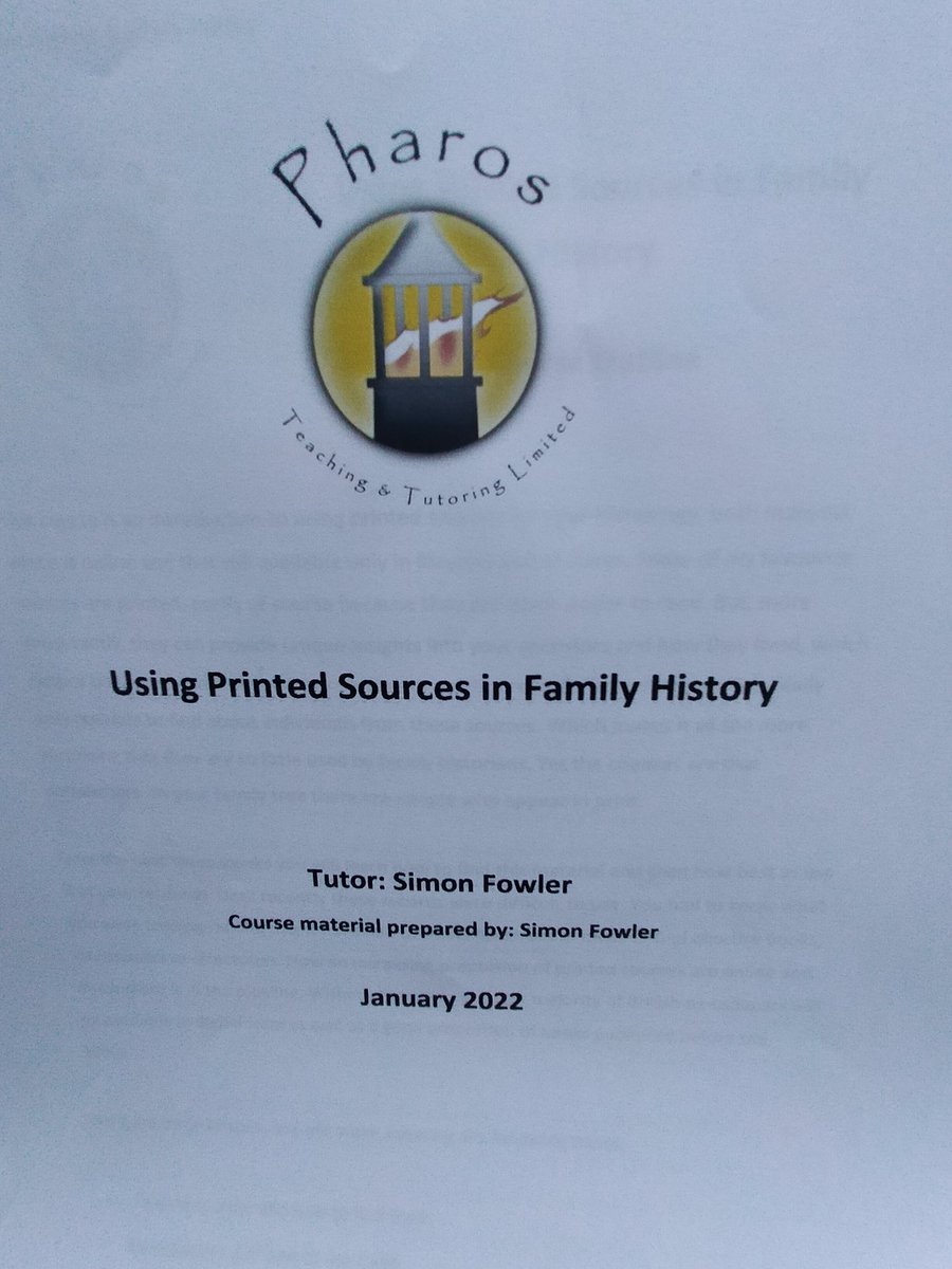 CoedenBeth's tweet photo. I'm booked onto two non, assessed courses so far for 2022. The first one is 'using printed sources in family history'. Later in the year I will be doing the 'Demystifying DNA for Family Historians'.
Both courses are run by @PharosTutors
#Education #ContinousDevelopment https://t.co/qzO4j2kp7K