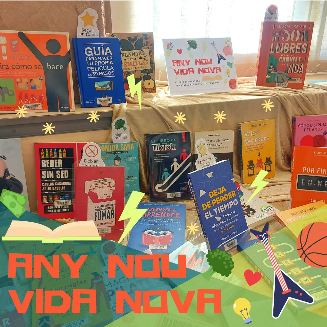 BibCalGallifa's tweet photo. ⭐️ Deixaré de fumar, estimaré millor, em cuidaré més, aprendré a cosir, trobaré feina... Si necessites inspiració o guiatge per construir la vida que vols, comença l'any passant per la biblioteca. 😉
#Quefemalesbiblios #Construim #Proposits2022 https://t.co/jrxH7eCVKU