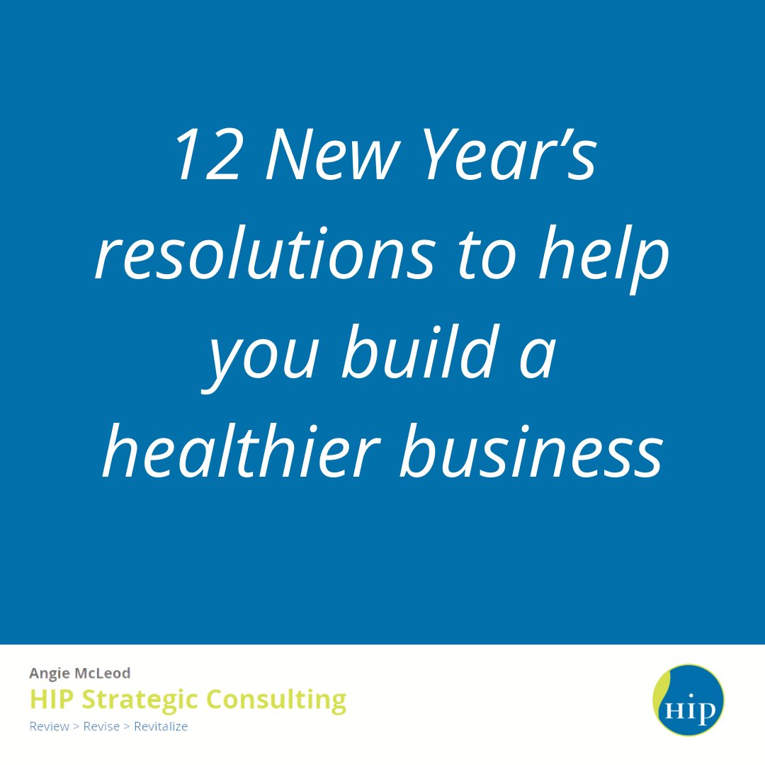 HIPStrategic's tweet photo. If you're striving to build a healthier business in 2022, here are 12 New Year's Resolutions that can help: https://t.co/cTQ9sm1KDj.

For assistance with #2, tuning up your strategic plan, you can reach me at angie@hipstrategic.com. https://t.co/Fi8a9tRZ2b