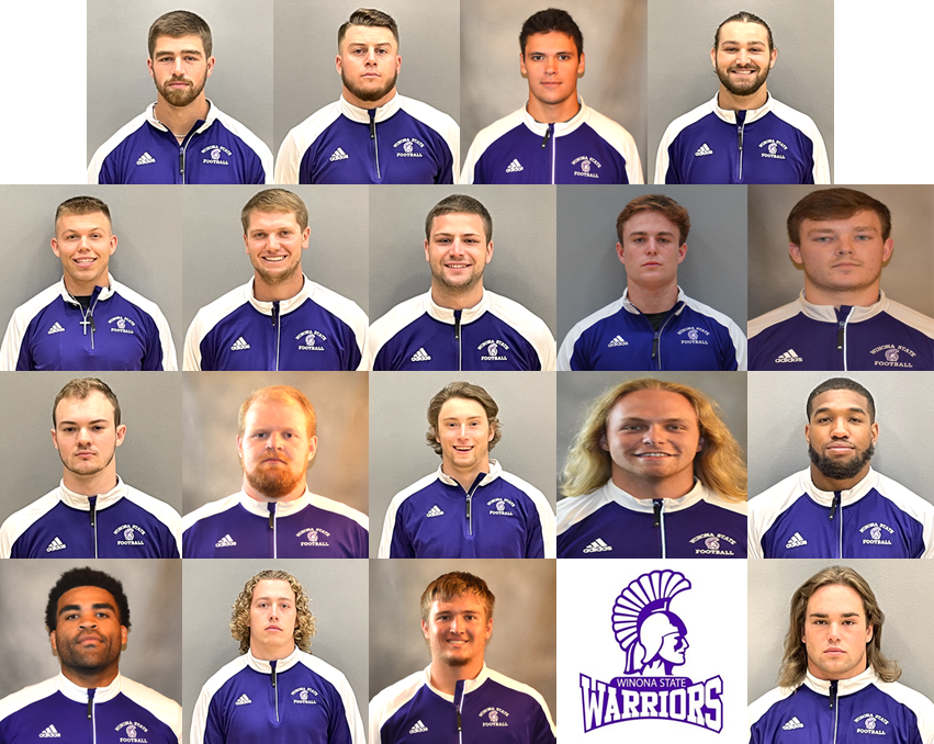 Zach Myhre- Business Administration
Javian Roebuck- Leadership Education
Sam Santiago-Lloyd- Business Administration
Mitch Snitker- Movement Science
Mason Staggemeyer- Elementary Education
Griffin Wiegel- Business Administration
Tyler Zirpoli- Business Administration