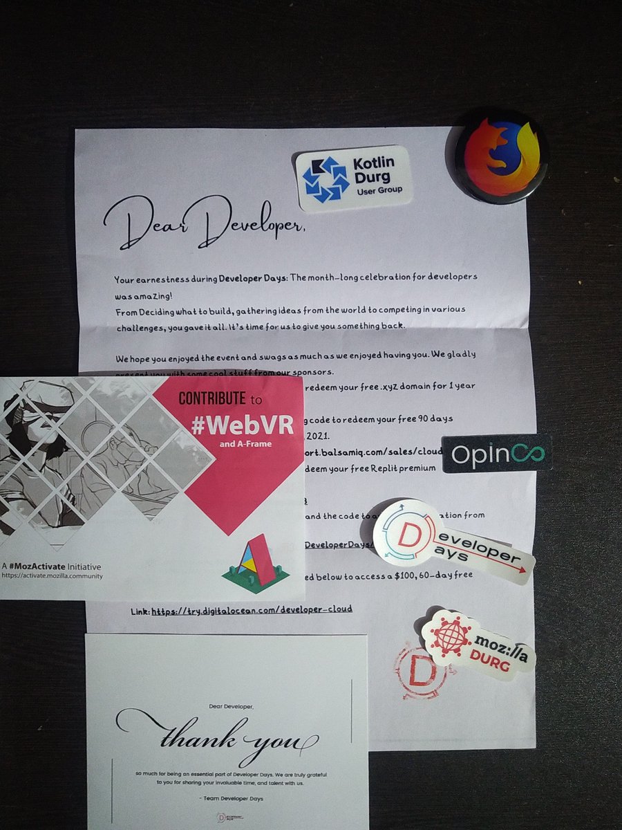 wilder569's tweet image. Came back home after a month of stay in hostel and this is what a find 😋
#DeveloperSwags #Swags #DeveloperDays #30DaysofGoogleCloud #Veeam #WebVR
@googlecloud  @qwiklabs @DurgMozilla @KugDurg