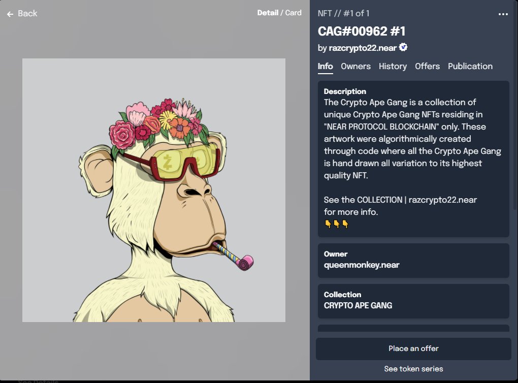 CryptoApeGang1's tweet image. Welcome to the CAGang @queenmonkey.near🙉
SOLD: 1Common 🚀

DETAILED INFO: paras.id/publication/cr…

Grab fast before they're gone!
paras.id/collection/cry…

#NFTs #NFTGiveaway #NEAR #NEARProtocol #nftart #NFTartists #nftcollectors #NFTcollection