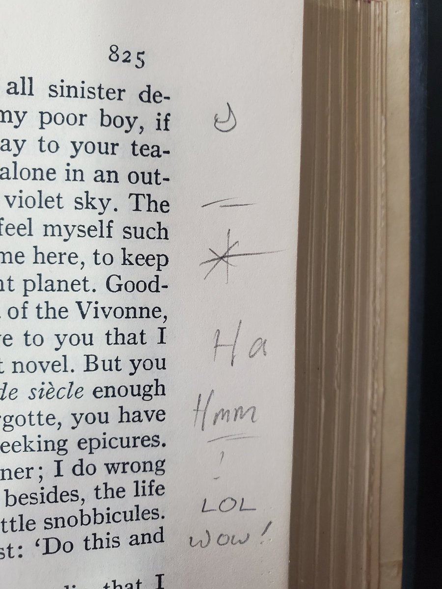 This paragraph took me on quite a journey. (The first scribble is my flame symbol for "sick burn.")