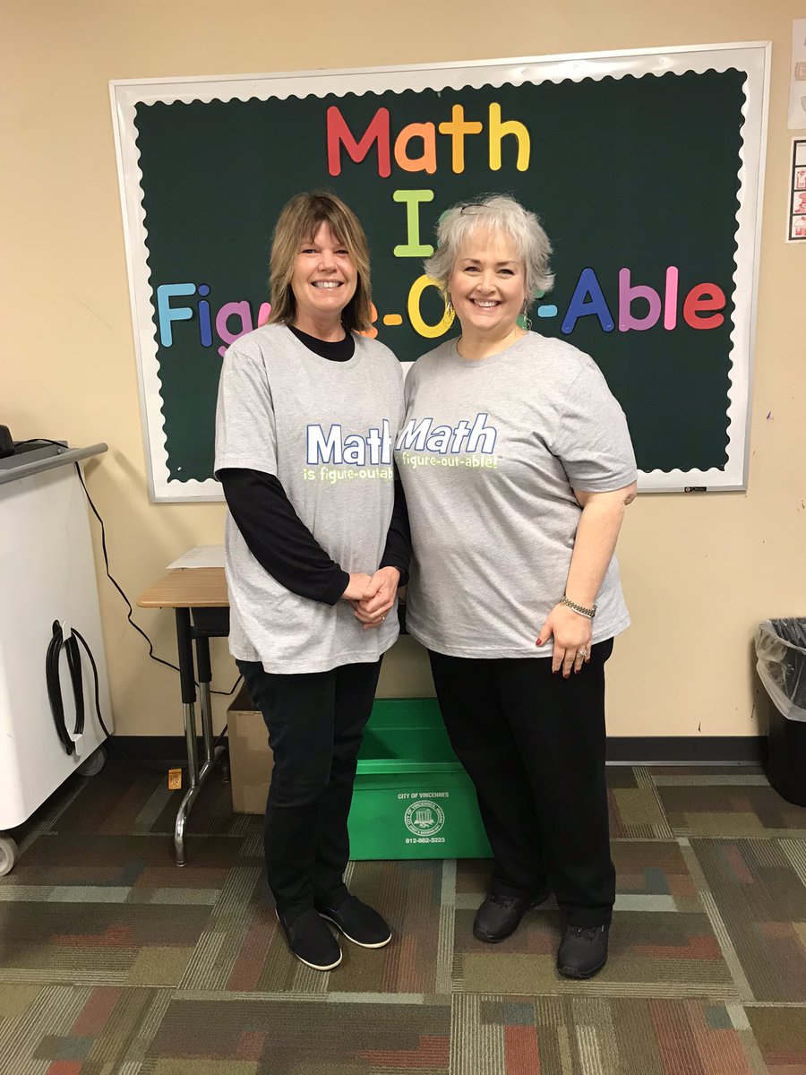 Starting the year off right in Math 8! Loving our new shirts!!❤️ <a href="/pwharris/">Pam Harris</a> #mathisfigureoutable