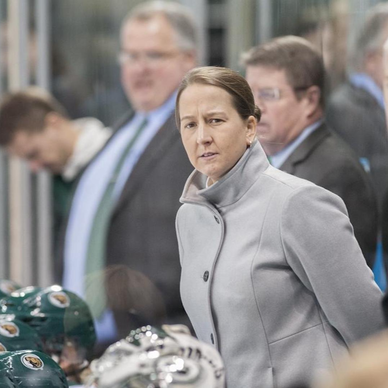 usahockey's tweet photo. Dr. Amber Fryklund may not be standing behind the bench this season, but she’s still finding ways to stay involved with the game. 🏒