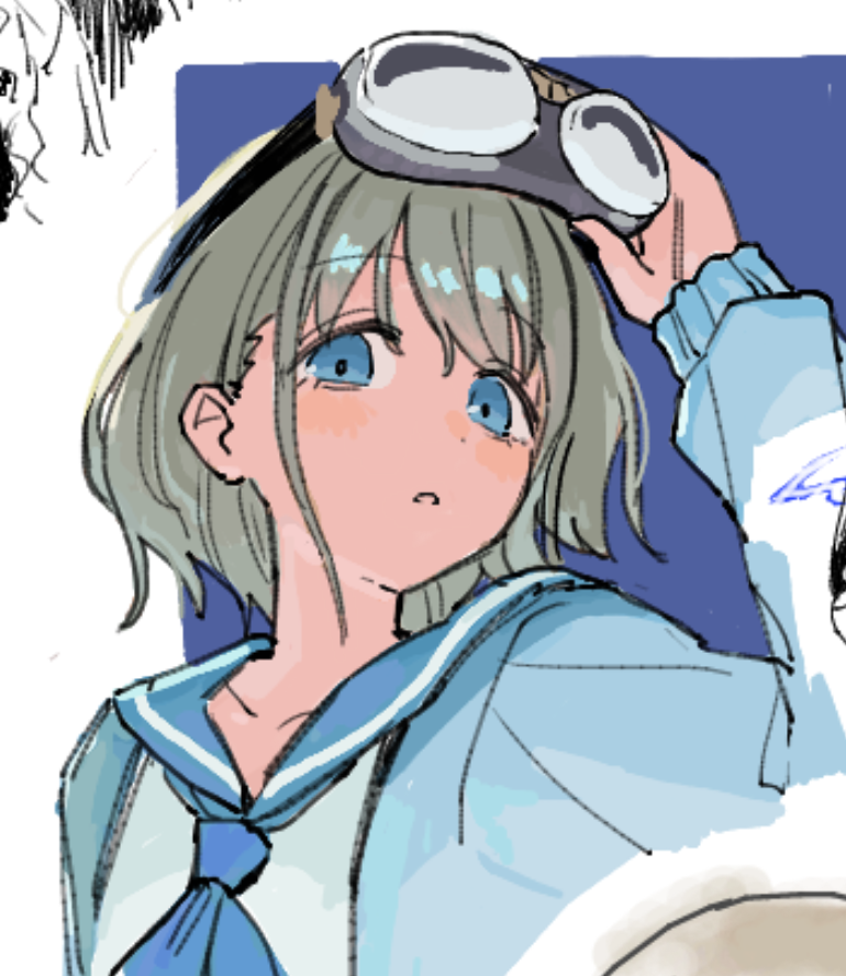 芹沢あさひ 「......... 」|角のイラスト