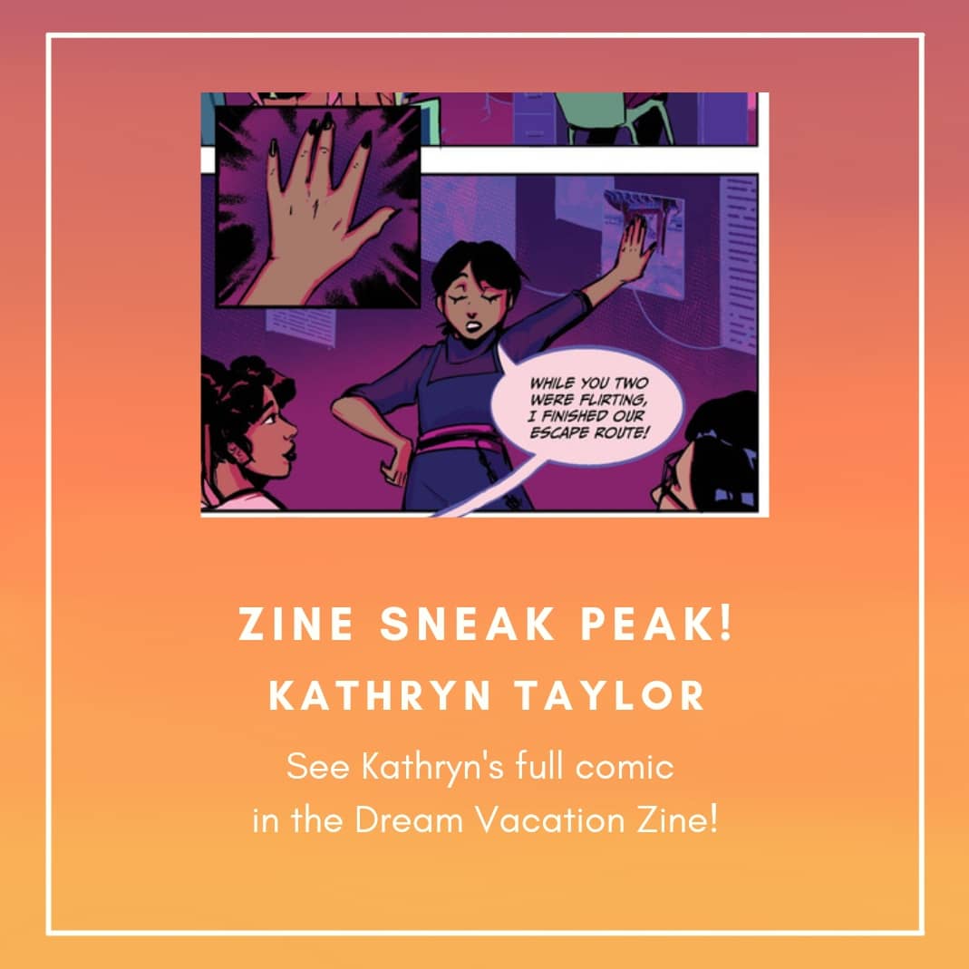 VacationZine's tweet photo. Here's a sneak peek of Kathryn Taylor's comic for the Dream Vacation Zine! See the full comic in the zine! Only four days to go on our Kickstarter so pre-order now! https://t.co/EwzBJ1DS7D
