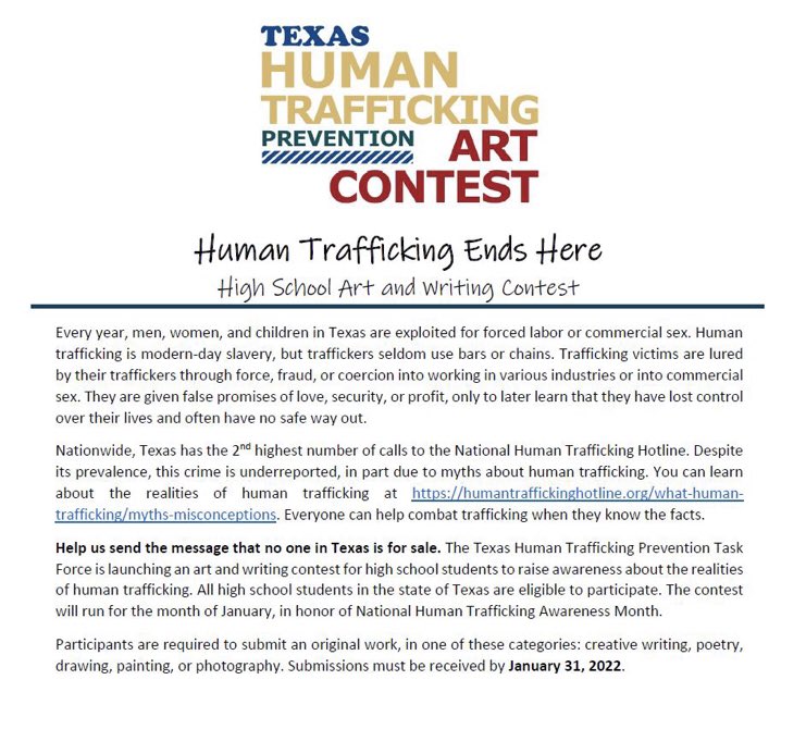 Texas Human Trafficking Coordinating Council tweet media