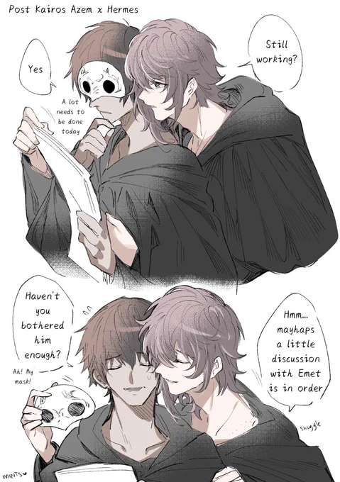 [ Azem/Hermes ]

Reposting these from my poipiku! My HC is that Azem and Hermes only meet after the Kairos incident and Azem is very enamored uwu

#ewspoilers #EndwalkerSpoilers 