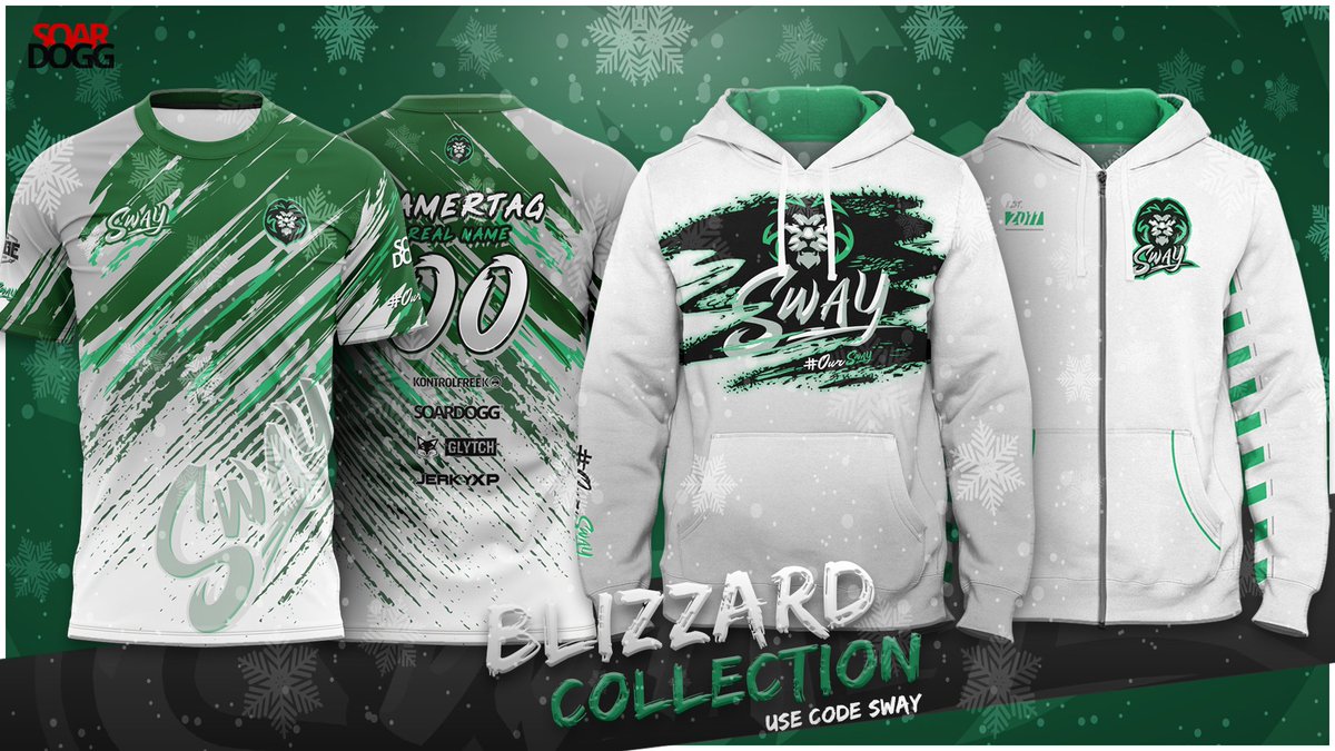 SwayGG's tweet photo. Winter is in full effect!!
Get this #blizzardcollection from @SoarDogg now!!!
Don't forget to use code "SWAY" for that wintery discount just for you!
#merch | #winter | #Esports https://t.co/ZF3Sf45RiX