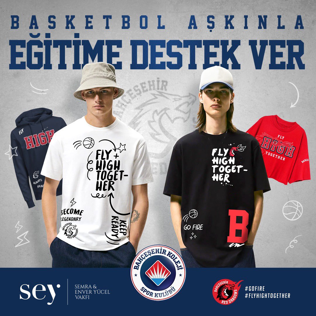 🤝Sey Vakfı&amp;RedDragons işbirliği ile üretilmiş olan #FlyHighTogether koleksiyonumuz estore mağazamızda satışta!

👉🏻 store.bahcesehirsporkulubu.org/kategori/sey-v… 

🤗 Aldığınız her <a href="/seyvakfi/">Semra & Enver Yücel Vakfı</a> &amp; Red Dragons taraftar ürünüyle, ihtiyaç sahibi çocukların eğitimlerine destek olabilirsiniz.
#FlyHighTogether