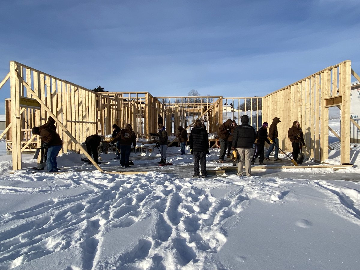 Mr. Steckler's carpentry students needing to clear the working area after the holidays. Real world experience.  #learnbps #nd_cte