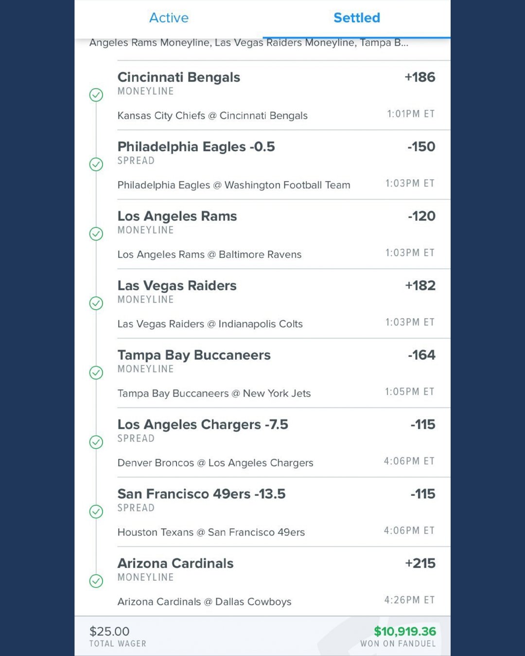 nfl parlay