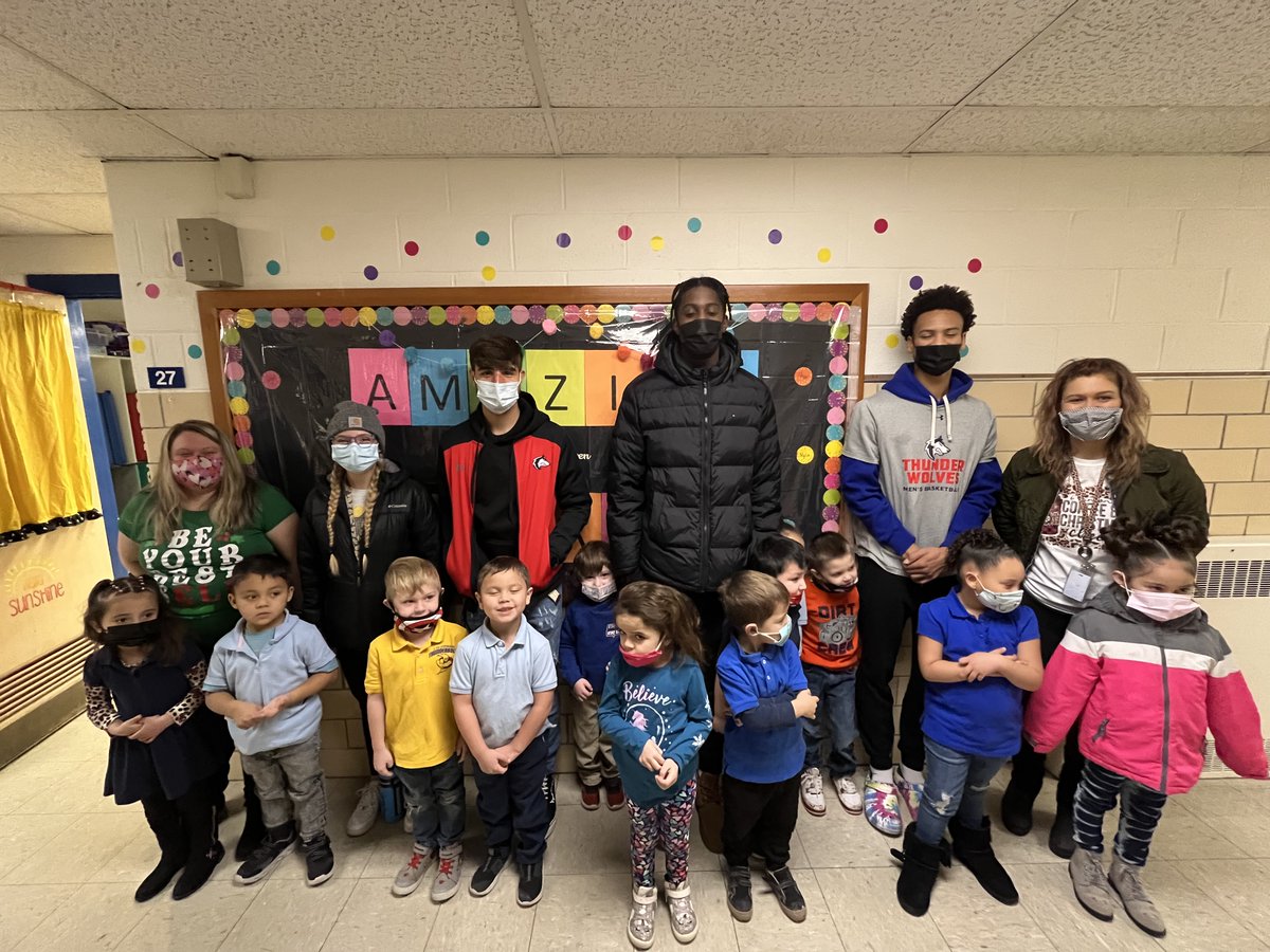 gothunderwolves's tweet photo. The Pack made a surprise visit at Columbian Elementary this morning to welcome students back to school in the New Year!

Claire Pauley, Cole Munoz, Meekness Payne and Malcolm Little greeted the students and talked to them about CSU Pueblo 📚

#DevelopingChampions
#ThePackWay https://t.co/g57KE4t8bC
