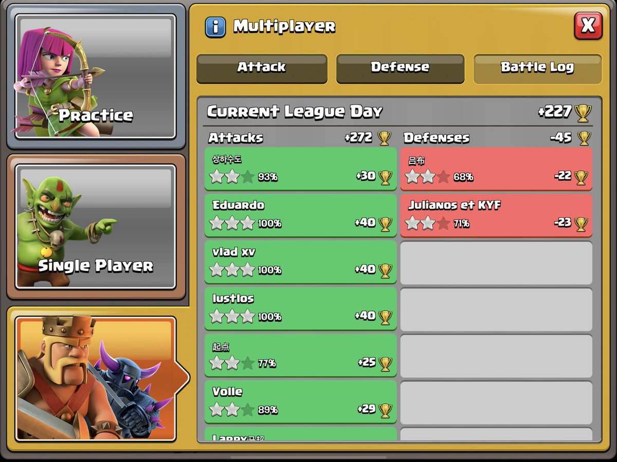 TheMacWitcher's tweet photo. +272 today with blizzard lalo not too bad when most attacks are timefails 😅 @HookedToClash @STARs_coc_ @Tobi_SpiritHawk https://t.co/ToLioFVEhd