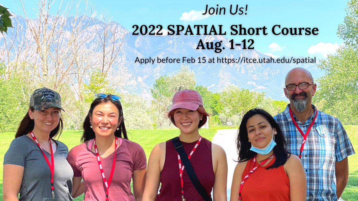 SPATIALisotopes's tweet photo. Introducing the new Twitter account for the SPATIAL short course at @UUtah. In our first tweet we’re happy to announce the application period for SPATIAL22! Get more info and apply by Feb 15 at https://t.co/YsjeY2VmAT https://t.co/dff2nAIc0Q