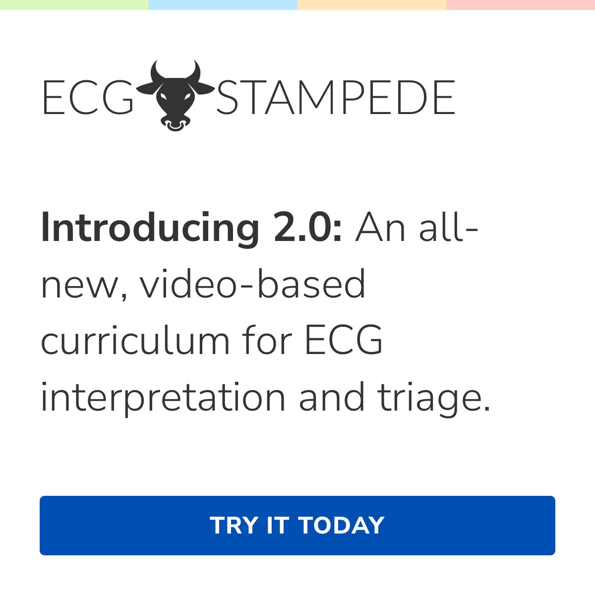 Introducing ECG Stampede 2.0: Our all-new, video-based curriculum for ECG interpretation and triage. Try it free today at ecgstampede.com

#FOAMed #ECG