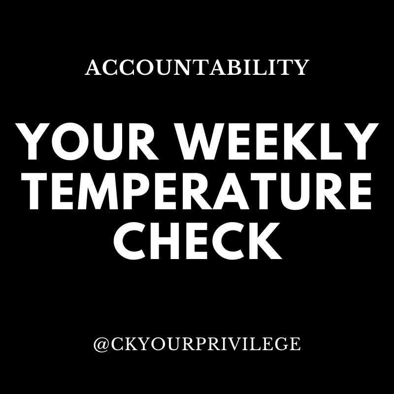 1. How will I take care of my needs this week so I can continue my journey?
2. What capacity to I have to show up in community with and for others this week?
3. What is one step I can take this week to support collective liberation?

Image description: buff.ly/31kpMbY
