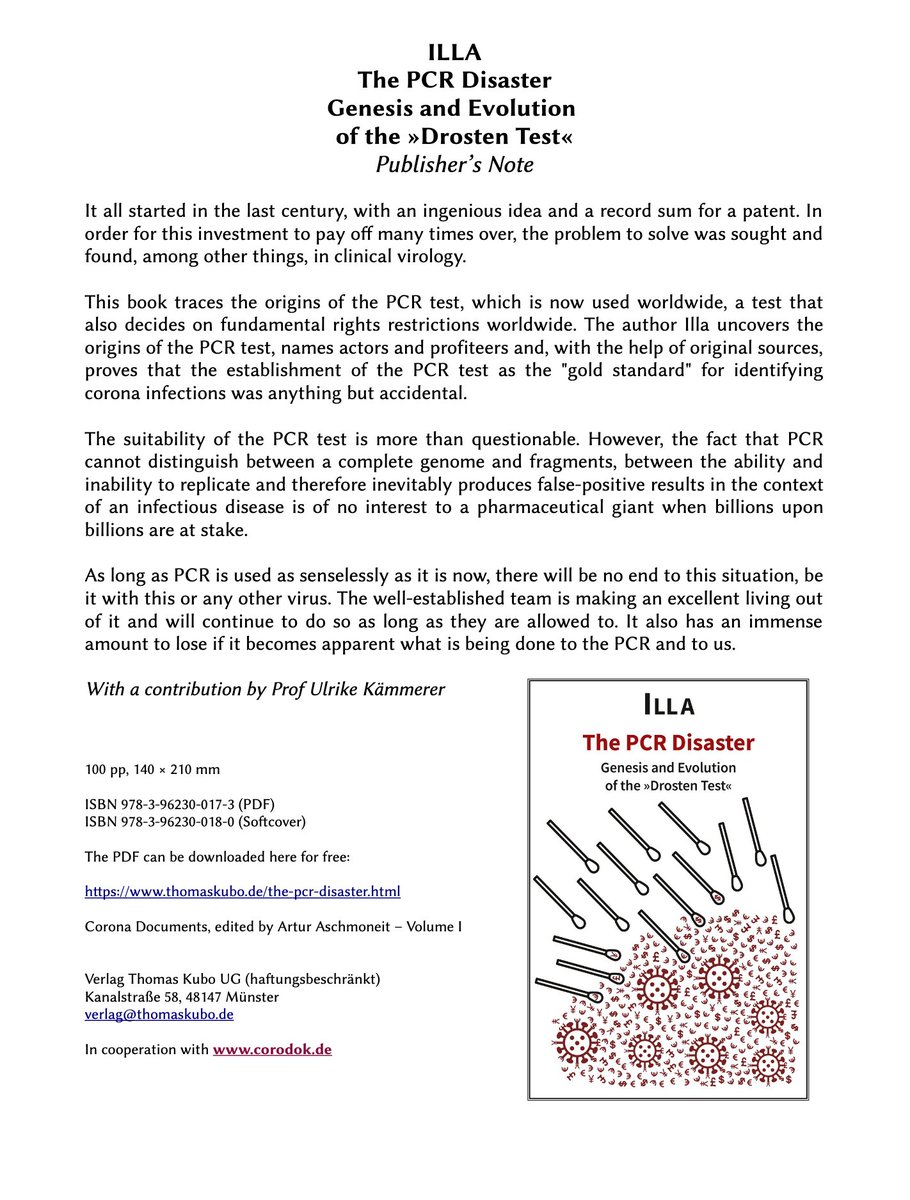 KlausKblog's tweet image. PCR-katastrofen: Hvordan et forstørrelsesapparat til molekyler blev til en cash-cow for Big Pharma, fordi det kunne skabe falske 'smittetal' ud af det blå...

Med PCR-testen indbildte de folk, at der var 'smitte' overalt ... en smitte der aldrig fandtes ‼️
thomaskubo.de/the-pcr-disast…