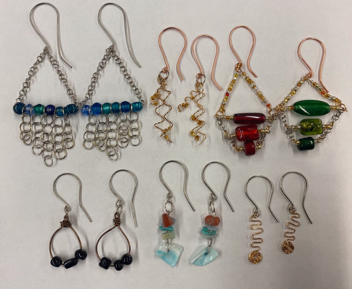 cfisherHDHS's tweet photo. AQ &amp; SQ made some fantastic earrings in Crafts! https://t.co/vL7RrPGjNv