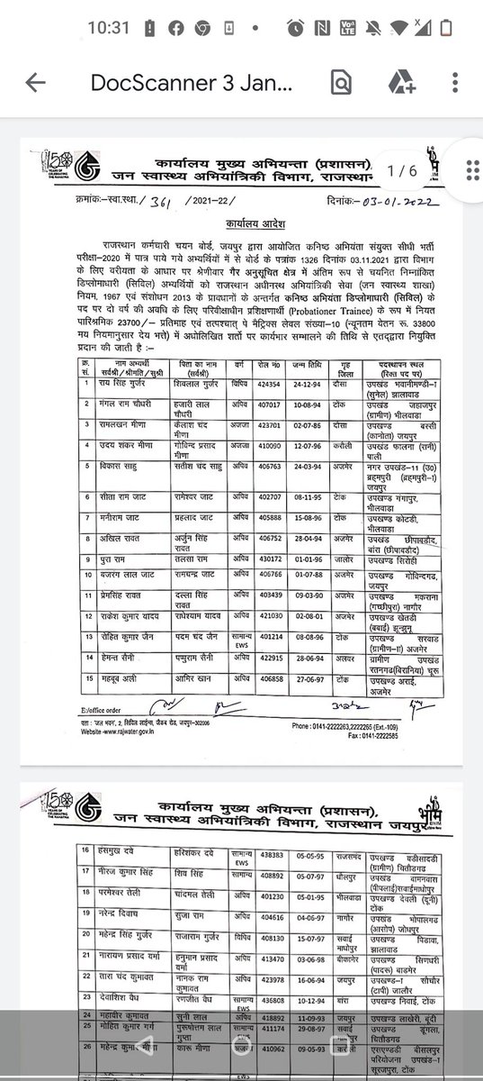 TheUpenYadav's tweet photo. कनिष्ठ अभियंता भर्ती 2020 के चयनित अभ्यर्थियों के नियुक्ति आदेश जारी हो गए है 
सभी नवचयनित अभ्यर्थियों को बहुत बहुत शुभकामनाएं l
हमारी मांग को पूरा करने के लिए मंत्री @DrMaheshJoshimp जी का भी बहुत-बहुत आभार एवं धन्यवाद l
जितना मुझसे होता है वह हर बेरोजगार के लिए कर रहा हूं l https://t.co/ONMlZnNxBd