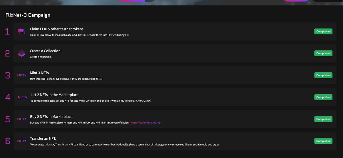 ryam3310's tweet image. omniflix1rsd6qh6rp68rks5aau572ajcjf365kwpr55m50

タスク完了🍑9月以来で戸惑い
NO１ を逃してたみたいぴえん
今回も楽しかった！

#FlixNet3
@OmniFlixNetwork
 #cosmos $ATOM 
@RobbStack_sats 
#Cosmosnft #OmniFlix