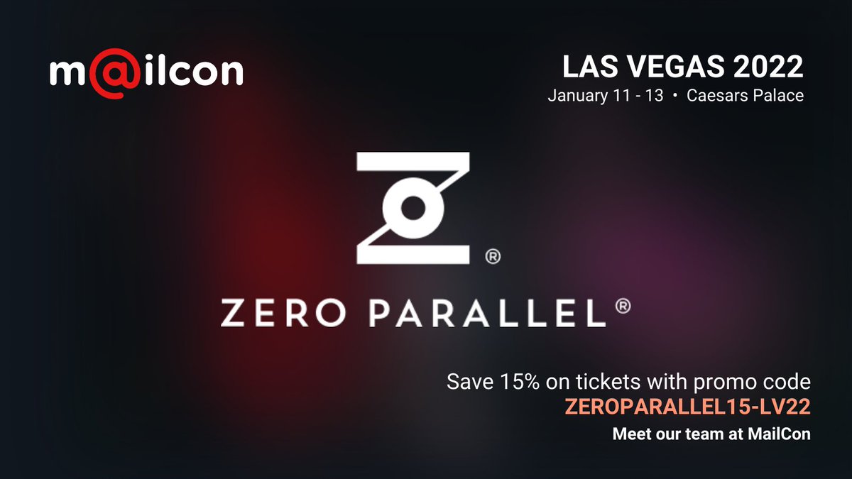 ZeroParallel's tweet image. We are MailCon ready 🙌 Who's joining us next week to attend MailCon's first-ever standalone conference in Las Vegas? 

Drop us a line if you'll be there 📨

Still haven't signed up? 🎟️ Use our discount code .. ZEROPARALLEL15-LV22 .. to save 15% on your ticket. 

#MailCon22