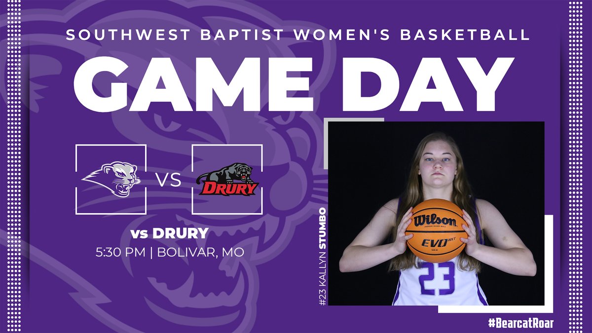 sbubearcats's tweet photo. Kicking off the year with a rivalry!
#GameDay #BearcatRoar 
🏀 @SBUbearcatsWBB vs #2 @drurypanthers 
📅 Tuesday, January 4 @ 5:30 PM
📍 Bolivar, MO | Meyer Sports Center
📈 https://t.co/T0kVncy8vy
📺 https://t.co/AE8o4c6aka https://t.co/iCTQxd3HSe