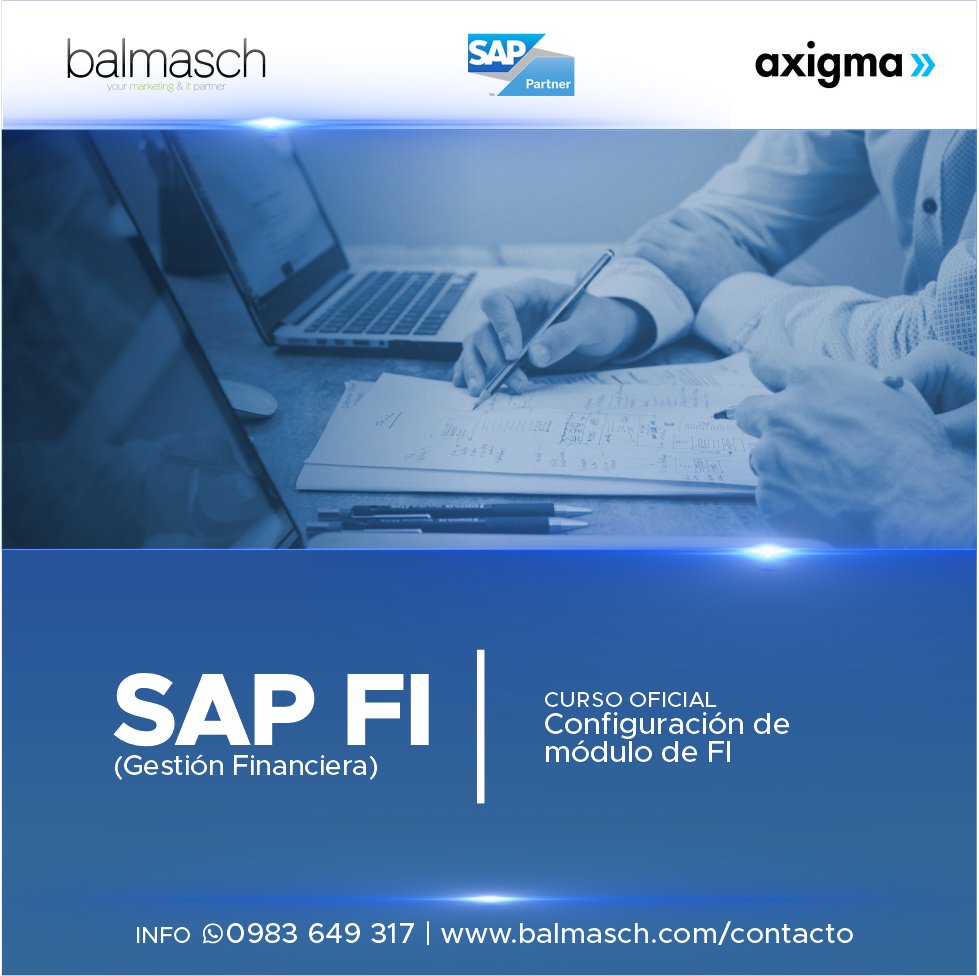 balmasch's tweet image. Aprendé a configurar el módulo más completo de Gestión Financiera SAP FI.  📈 El Curso Oficial SAP comienza este mes y seguimos con las inscripciones abiertas. 👉 Contactanos, son cupos limitados! 

#TrabajeConSAP #ConsultorSAP #SAP #Datos #IT #Paraguay #balmasch