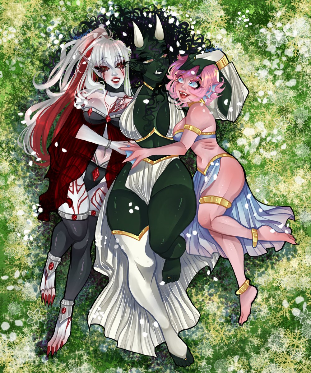 ShyAngel31's tweet photo. Happy new year 💖 first drawing of 2022✨
Precious girls for Chantale D 
#Girlfriends #fantasy #anime #animetwt #art https://t.co/XR964Fae1h