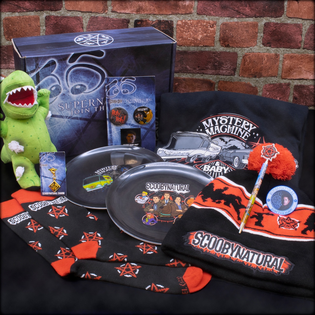 SupernaturalBox's tweet photo. We have seen so many amazing reviews about our Winter Supernatural Box! So happy to see a lot of you love the Scoobynatural merch. Which item is your personal fave? https://t.co/eg4e6KVI6O