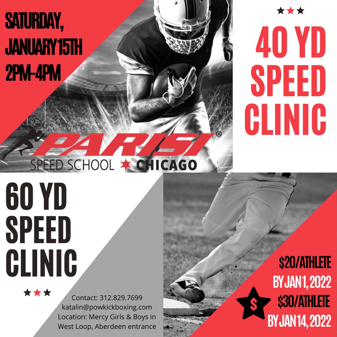 ParisiPOW's tweet image. #SpeedTraining #Combineready #40yarddashtraining #parisination
Jan 15th- 2-4pm #WestLoop Get the early bird special. bit.ly/3mBropd