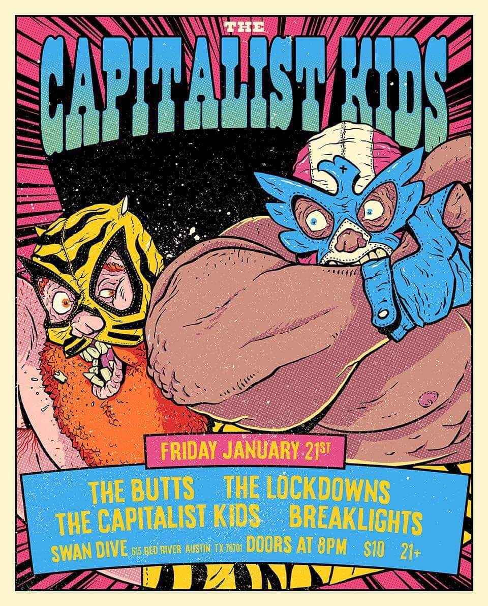 Friday JAN. 21st We get back to our roots (or bones), revive a little bit of that Cavity Club spirit + host a punk showcase by Stars At Night $10🚪 8PM | 21+ @capitalistkids @thebuttsatx @thelockdownstx @breaklights #punk #atx #atxpunk #cavityclublives swandive.link/capkids