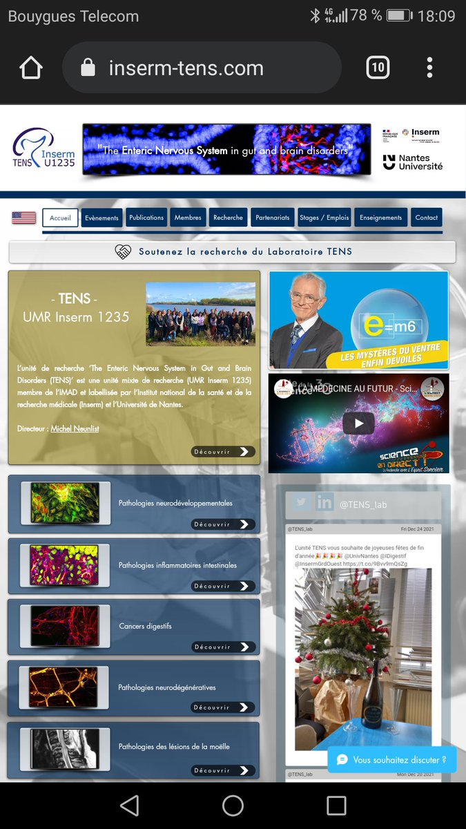 TENS_lab's tweet photo. Notre nouveau site internet https://t.co/us6LtD4ise est en ligne, n'hésitez pas à le visiter 🎉🎉🎉 @UnivNantes @IDigestif @InsermGrdOuest https://t.co/hJQ7DyHEaT